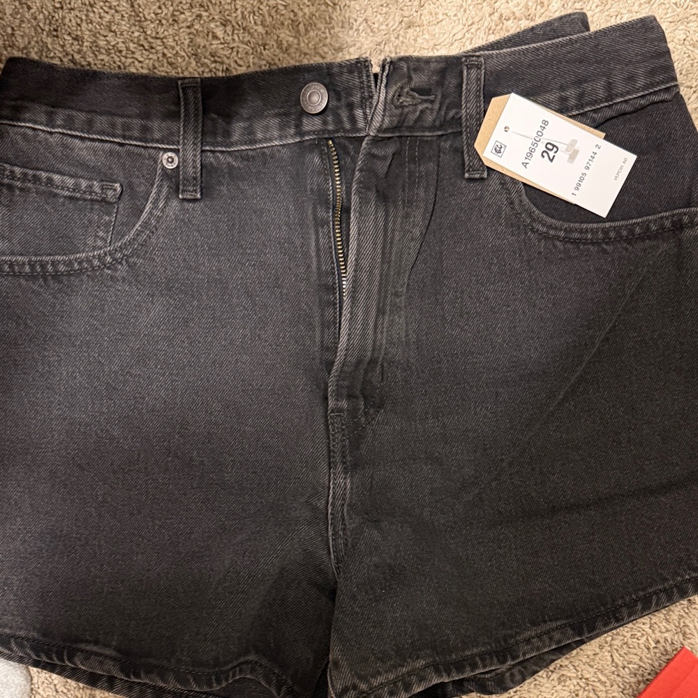 Levi's Black Denim Mom Shorts